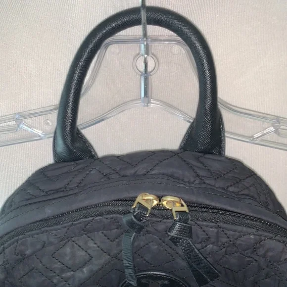 TORY BURCH GORGEOUS JET BLACK QUILTED BACKPACK - Picture 6 of 11